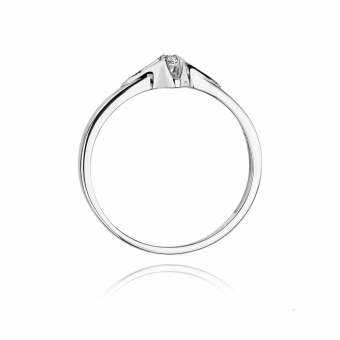 Pierścionek zaręczynowy z białego złota z brylantem 0.05ct BD30/W