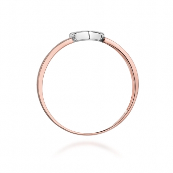 Pierścionek z różowego złota z brylantami 0.04ct BD314/R