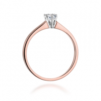 Pierścionek z różowego złota z brylantem 0.20ct BD317/R