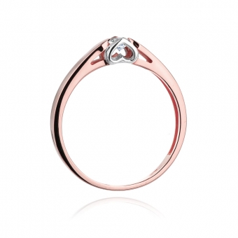 Pierścionek z różowego złota z brylantem 0.09ct BD320/R