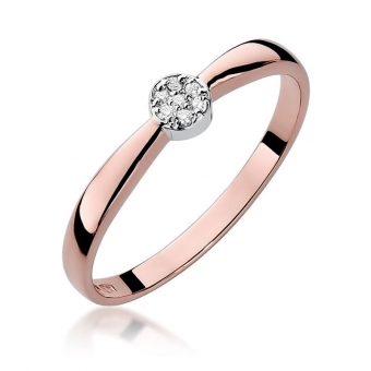 Pierścionek z różowego złota z brylantami 0.04ct BD322/R