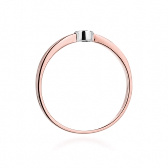 Pierścionek z różowego złota z brylantami 0.04ct BD322/R