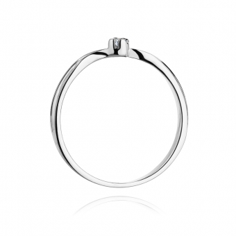 Pierścionek zaręczynowy z białego złota z brylantem 0.04ct BD324/W