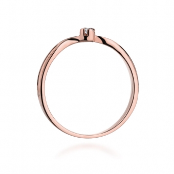 Pierścionek z różowego złota z brylantem 0.04ct BD324/R