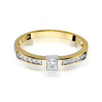 Złoty pierścionek zaręczynowy z brylantami 0.24ct BD327