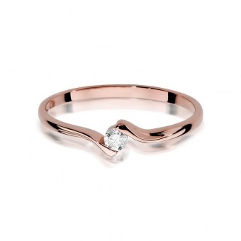 Pierścionek z różowego złota z brylantem 0.09ct BD332/R