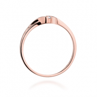Pierścionek z różowego złota z brylantem 0.09ct BD332/R