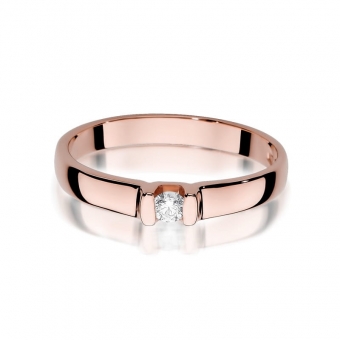 Pierścionek z różowego złota z brylantem 0.09ct BD334/R