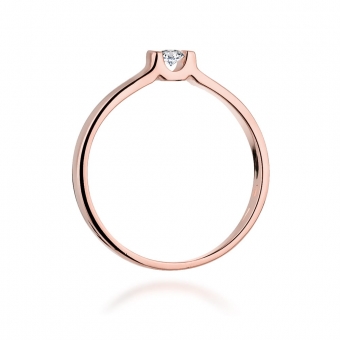 Pierścionek z różowego złota z brylantem 0.09ct BD334/R