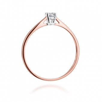 Pierścionek z różowego złota z brylantem 0.15ct BD335/R