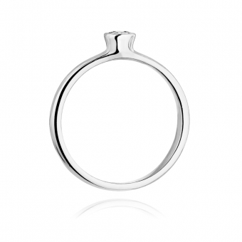 Pierścionek zaręczynowy z białego złota z brylantem 0.15ct BD337/W