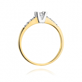 Złoty pierścionek zaręczynowy z brylantami 0.37ct BD339