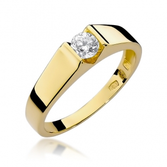 Złoty pierścionek zaręczynowy z brylantem 0.30ct BD33