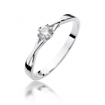 Pierścionek z różowego złota z brylantem 0.12ct BD340/R