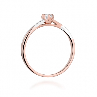 Pierścionek z różowego złota z brylantem 0.12ct BD340/R