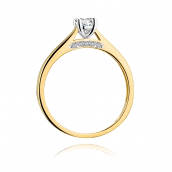 Złoty pierścionek zaręczynowy z brylantami 0.30ct BD341