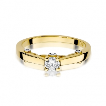 Złoty pierścionek zaręczynowy z brylantami 0.28ct BD342