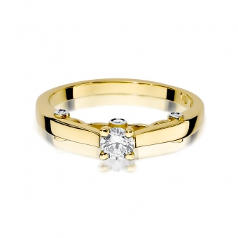 Złoty pierścionek zaręczynowy z brylantami 0.28ct BD342