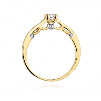 Złoty pierścionek zaręczynowy z brylantami 0.28ct BD342