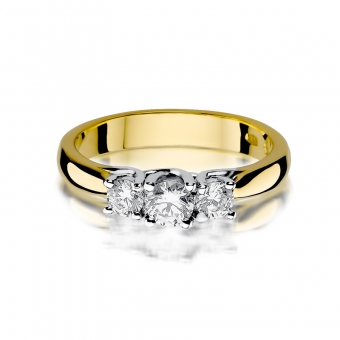 Złoty pierścionek zaręczynowy z brylantami 0.49ct BD344