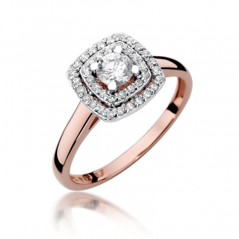 Pierścionek z różowego złota z brylantami 0.50ct BD345/R