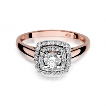 Pierścionek z różowego złota z brylantami 0.50ct BD345/R