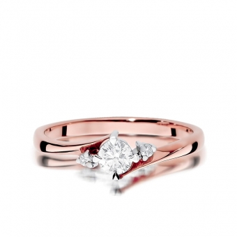 Pierścionek z różowego złota z brylantami 0.28ct BD346B/R