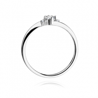 Pierścionek zaręczynowy z białego złota z brylantem 0.12ct BD346/W