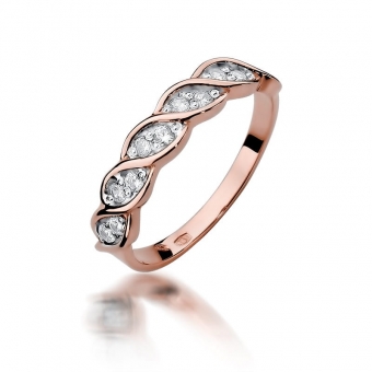 Pierścionek z różowego złota z brylantami 0.20ct BD349/R