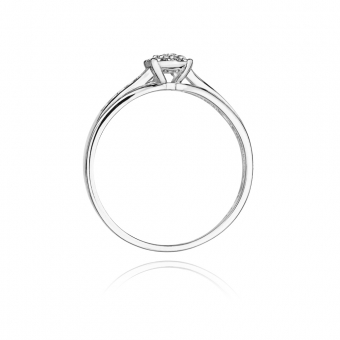 Pierścionek zaręczynowy z białego złota z brylantami 0.13ct BD34/W