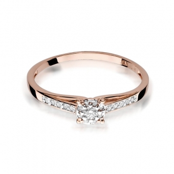 Pierścionek z różowego  złota z brylantami 0.13ct BD34/R