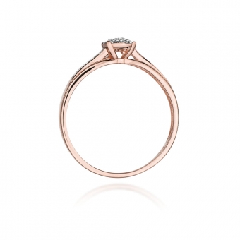 Pierścionek z różowego  złota z brylantami 0.13ct BD34/R