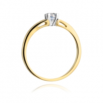 Złoty pierścionek zaręczynowy z brylantem 0.30ct BD350