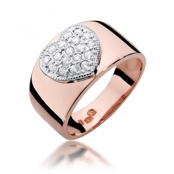 Pierścionek z różówego złota z brylantami 0.26ct BD352/R