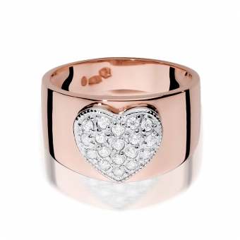 Pierścionek z różówego złota z brylantami 0.26ct BD352/R