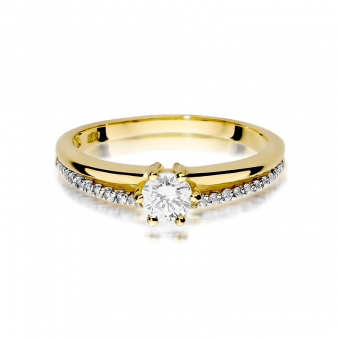 Złoty pierścionek zaręczynowy z brylantami 0.40ct BD355