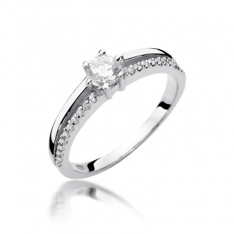 Pierścionek zaręczynowy z białego złota z brylantami 0.40ct BD355/W