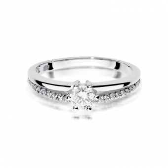 Pierścionek zaręczynowy z białego złota z brylantami 0.40ct BD355/W