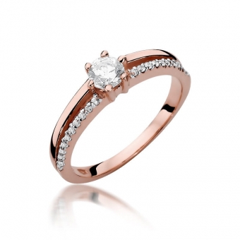 Pierścionek z różowego złota z brylantami 0.40ct BD355/R