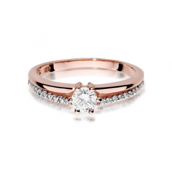 Pierścionek z różowego złota z brylantami 0.40ct BD355/R