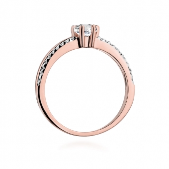Pierścionek z różowego złota z brylantami 0.40ct BD355/R