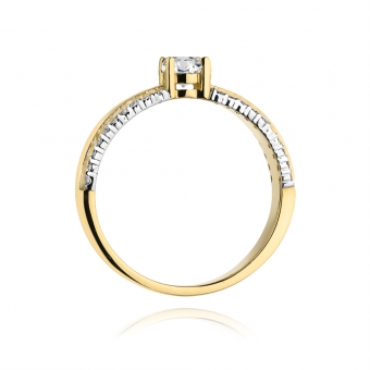 Złoty pierścionek zaręczynowy z brylantami 0.45ct BD356