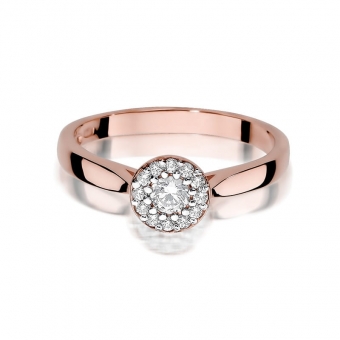 Pierścionek z różowego złota z brylantami 0.22ct BD362/R