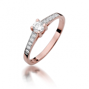 Pierścionek z różowego złota z brylantami 0.44ct BD364/R