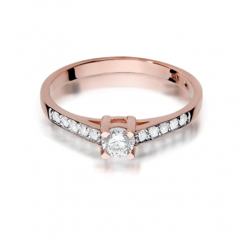 Pierścionek z różowego złota z brylantami 0.44ct BD364/R