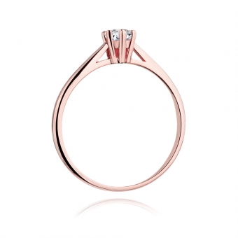 Pierścionek z różowego złota z brylantem 0.15ct BD365/R