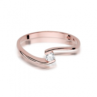 Pierścionek z różowego złota z brylantem 0.09ct BD366/R