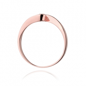 Pierścionek z różowego złota z brylantem 0.09ct BD366/R