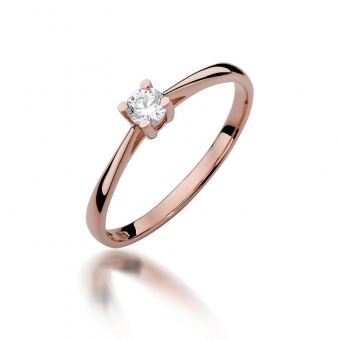 Pierścionek z różowego złota z brylantem 0.15ct BD367/R