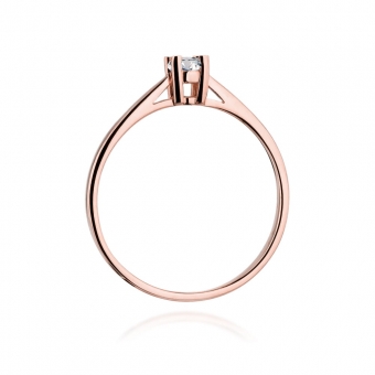 Pierścionek z różowego złota z brylantem 0.15ct BD367/R